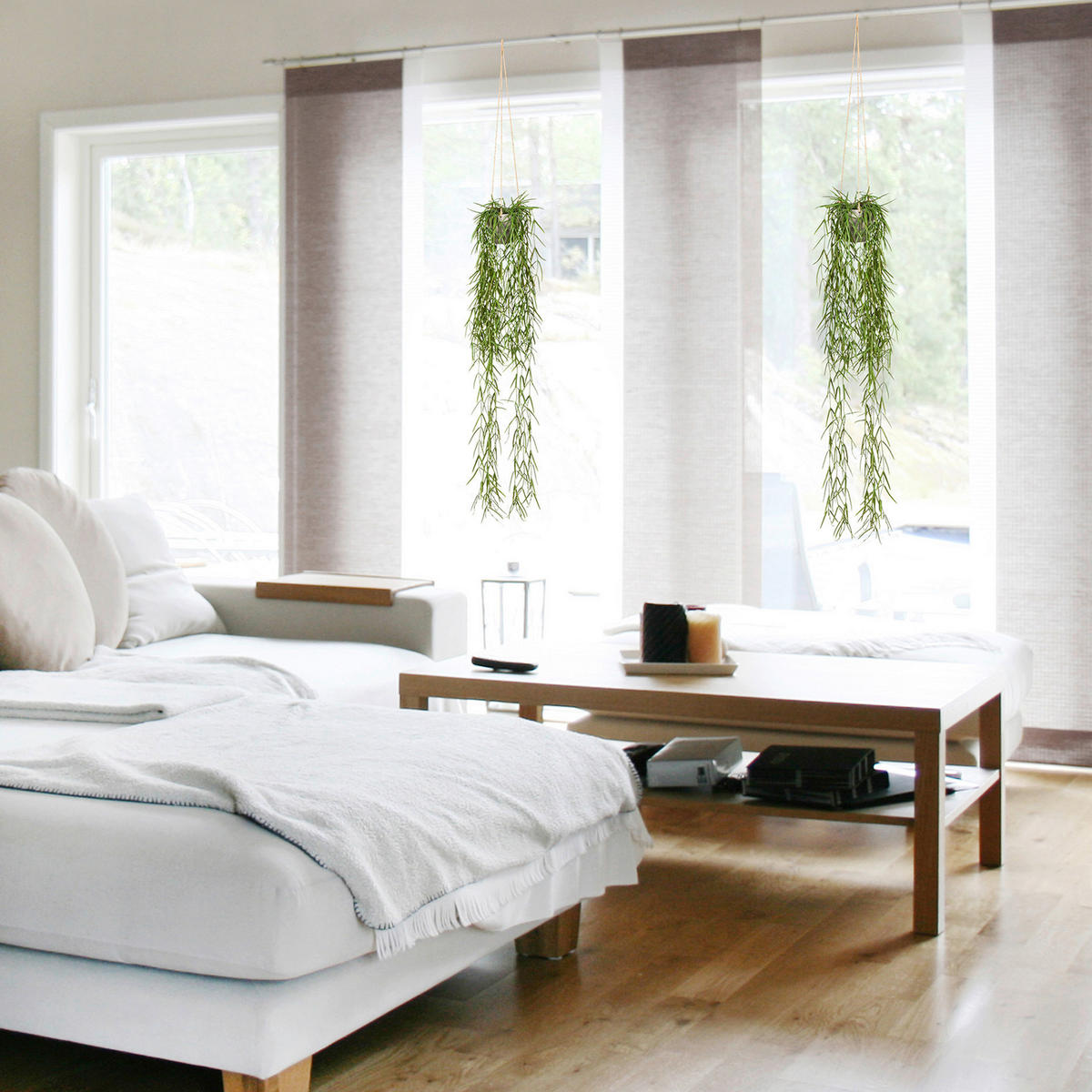 KUNSTPFLANZE Tillandsie 90 cm  - Hellgrau/Grün, Basics, Kunststoff (90cm)