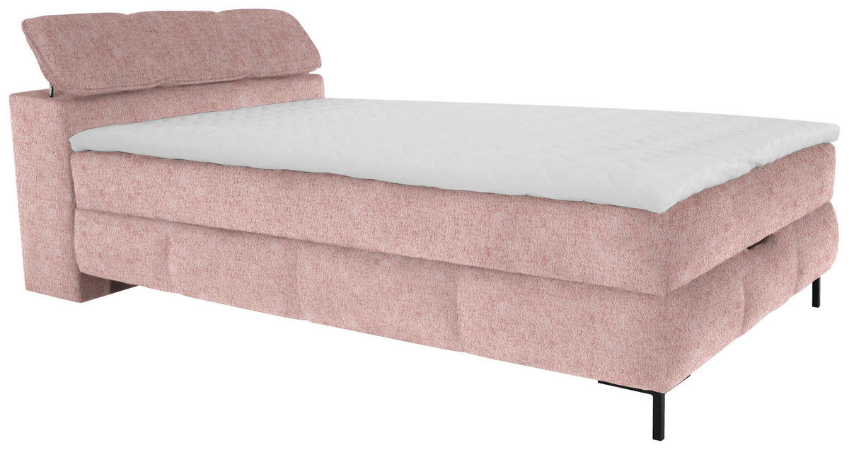 BOXBETT 120/200 cm  in Altrosa  - Schwarz/Altrosa, Konventionell, Holz/Holzwerkstoff (120/200cm) - Xora