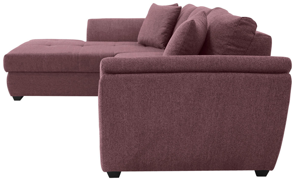 ECKSOFA in Webstoff Beere  - Beere/Schwarz, Design, Kunststoff/Textil (187/278cm) - Livetastic