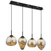 LED-HÄNGLAMPA 91/20/120 cm  - klar/svart, Design, metall/glas (91/20/120cm) - Globo