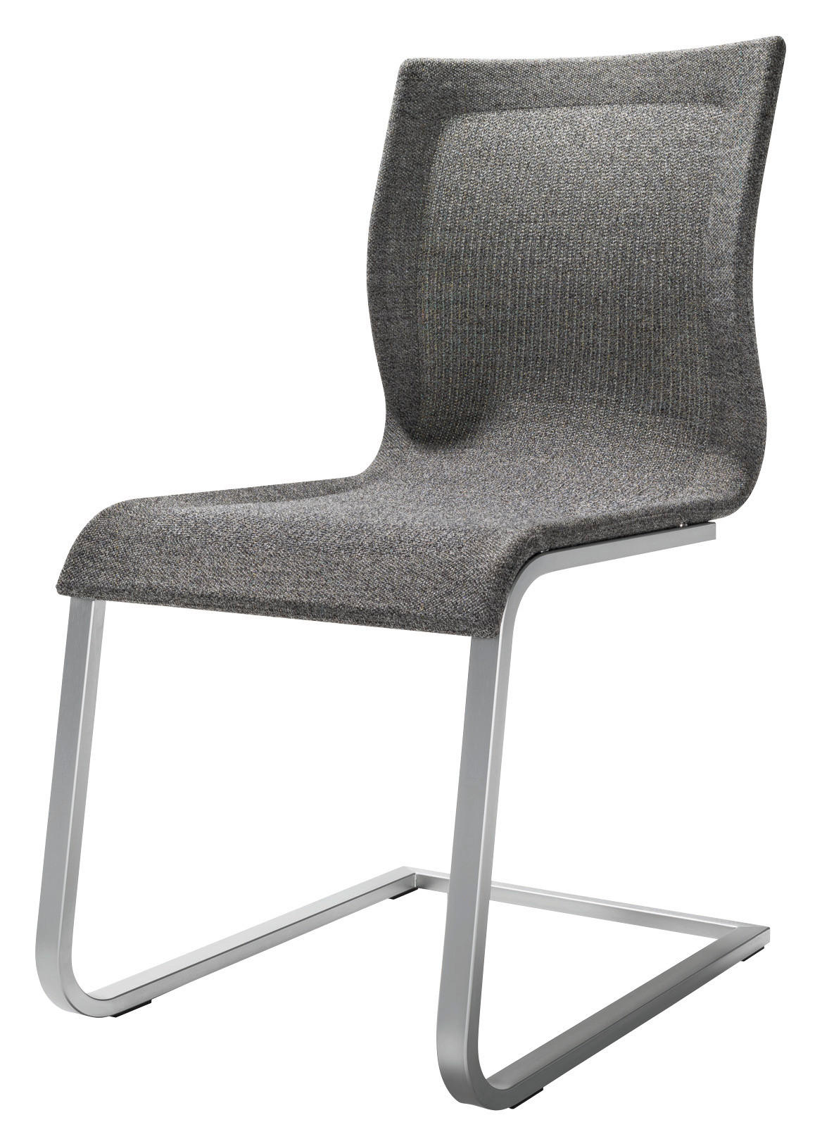 SCHWINGSTUHL  in Stahl Netzbespannung  - Edelstahlfarben/Dunkelgrau, Design, Textil/Metall (46,5/91,5/61,5cm) - Team 7