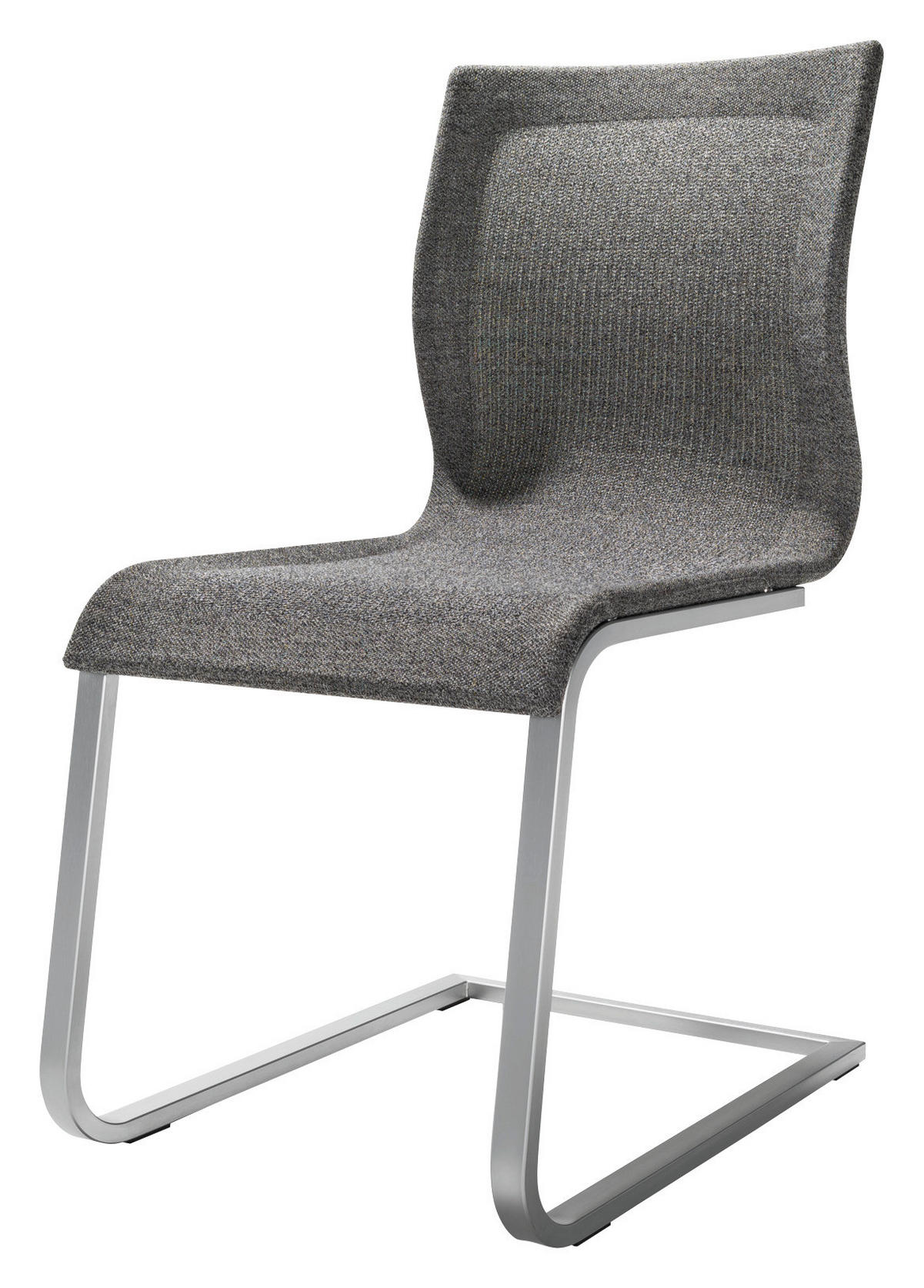 SCHWINGSTUHL  in Stahl Netzbespannung  - Edelstahlfarben/Dunkelgrau, Design, Textil/Metall (46,5/91,5/61,5cm) - Team 7