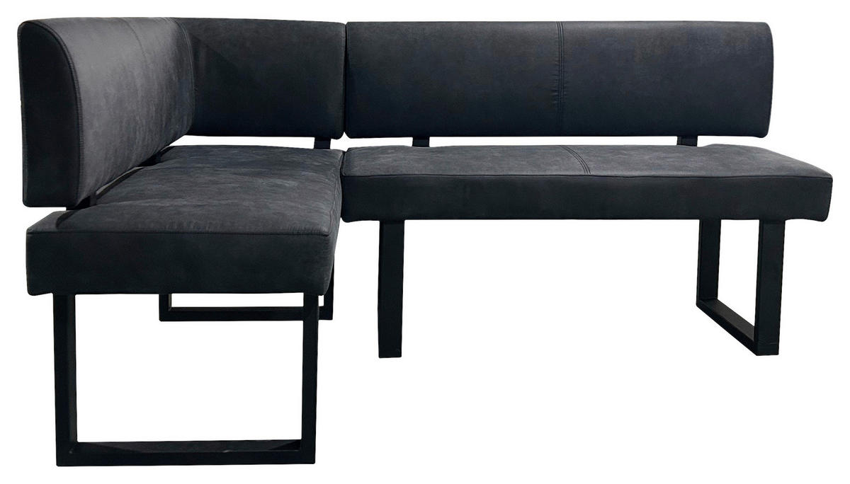 ECKBANK 125/181,5 cm  in Anthrazit, Schwarz  - Anthrazit/Schwarz, Design, Textil/Metall (125/181,5cm) - MID.YOU