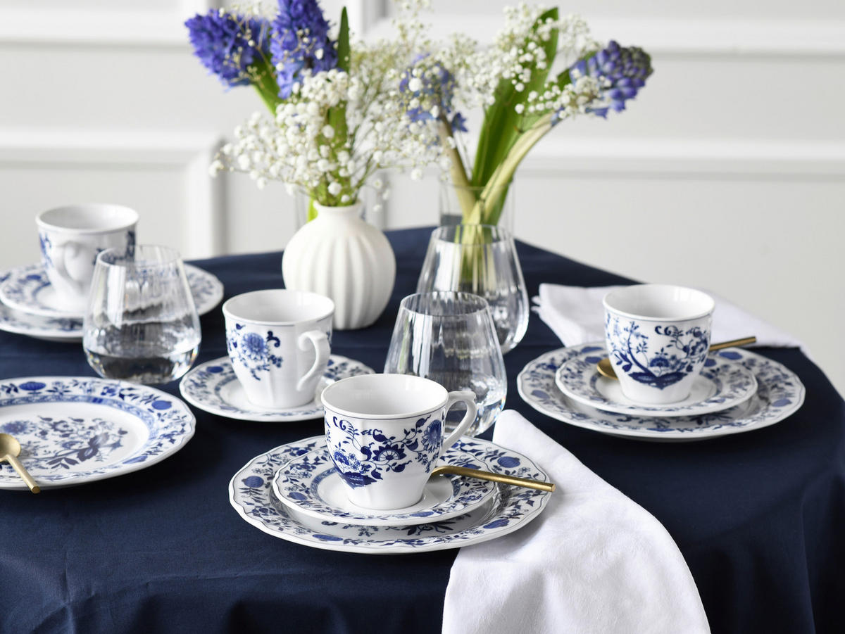 KOMBISERVICE Flora Zwiebelmuster 30-teilig  - Blau/Weiß, Design, Keramik - Creatable