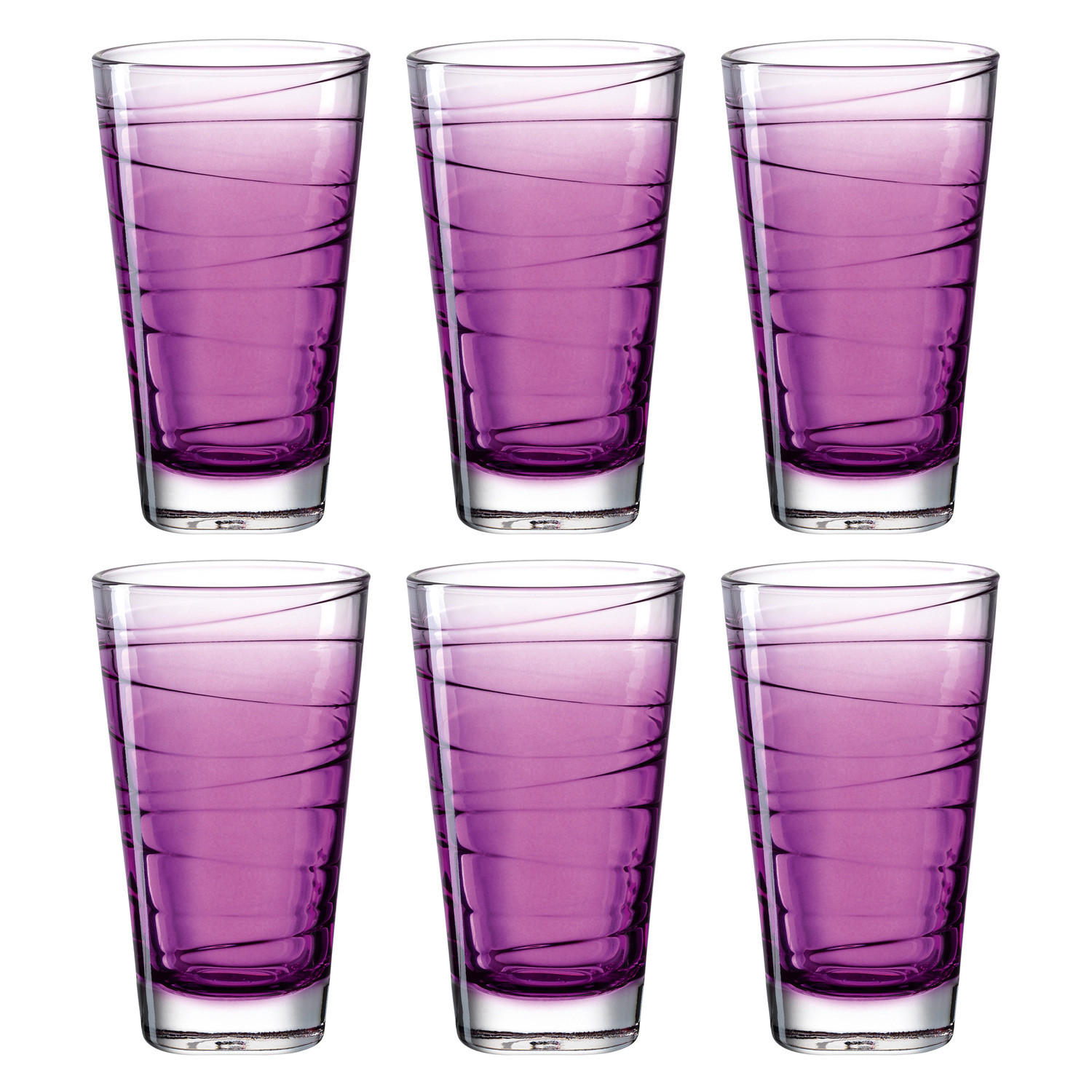 GLÄSERSET Vario 6-teilig  - Violett, Design, Glas (280ml) - Leonardo