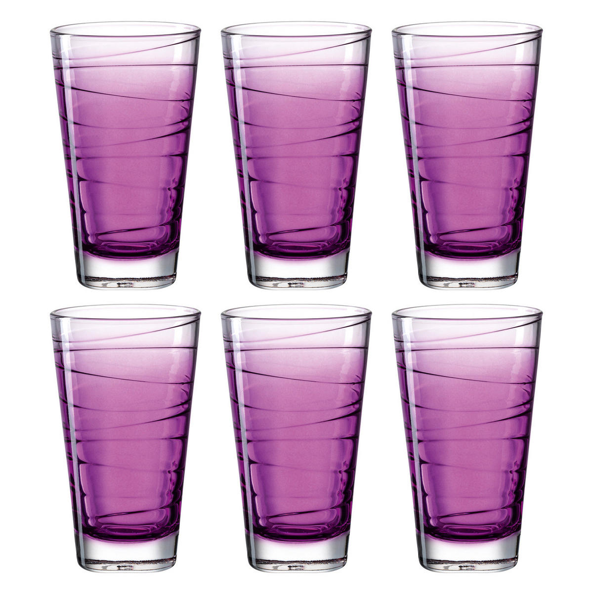 GLÄSERSET Vario 6-teilig  - Violett, Design, Glas (280ml) - Leonardo