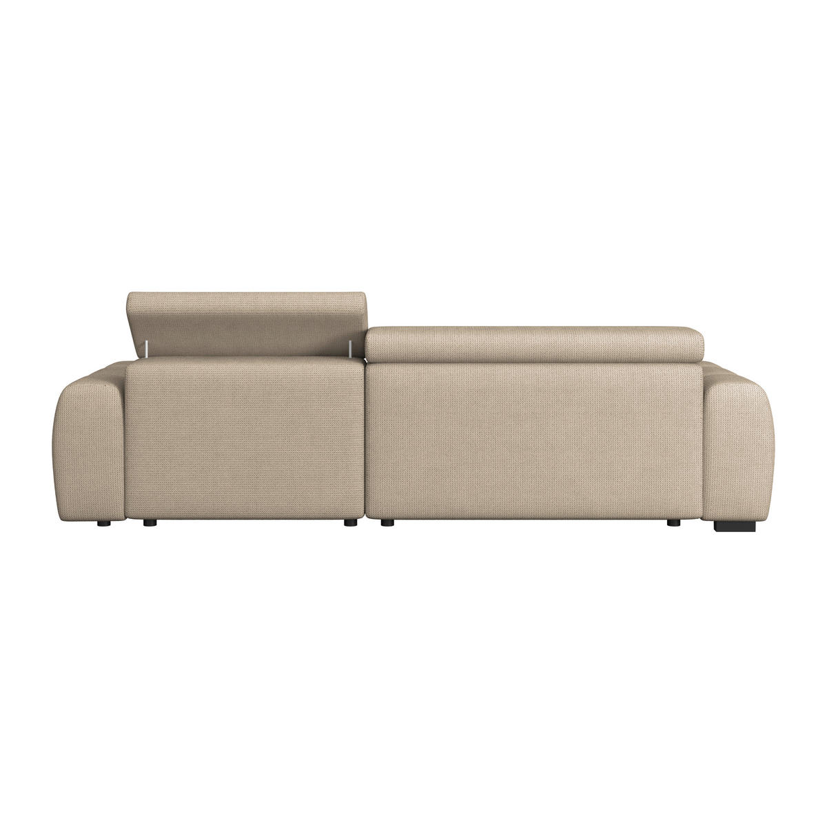 ECKSOFA Beige Webstoff  - Beige/Schwarz, Trend, Kunststoff/Textil (285/168cm) - Livetastic