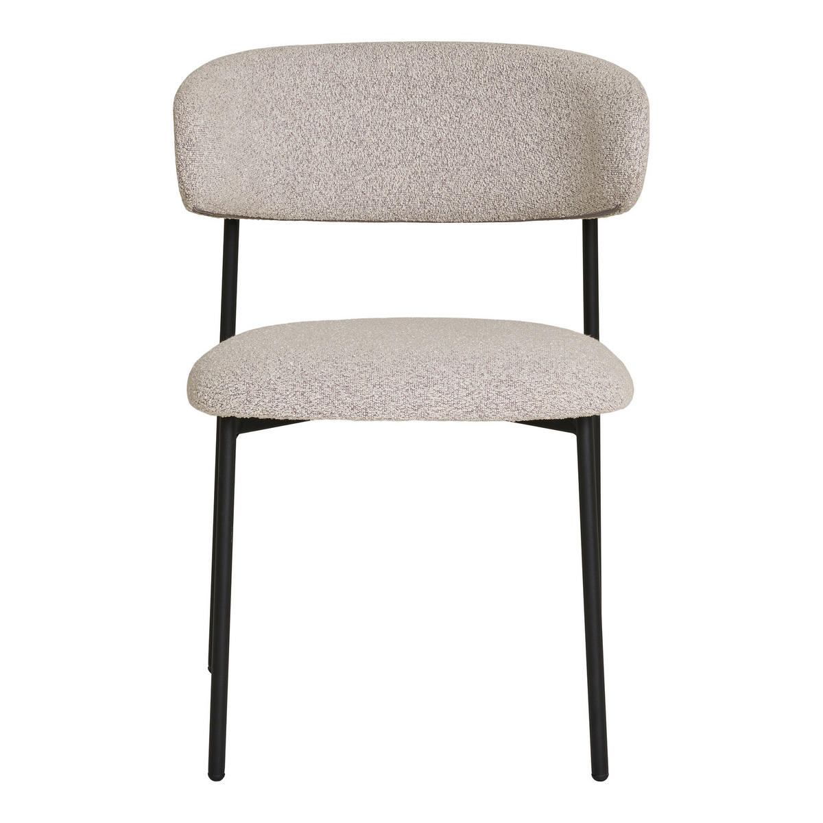 STOLSET 2 styck bouclé  - sandfärgad/svart, Modern, metall/textil (55/79.5/59cm) - MID.YOU