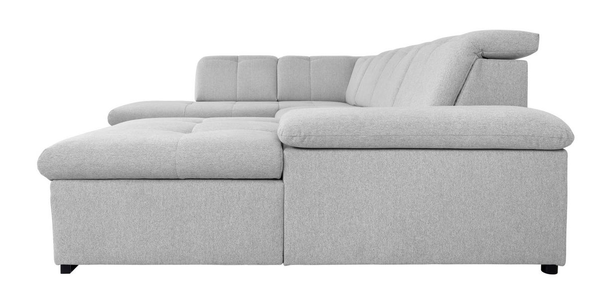 WOHNLANDSCHAFT Hellgrau  - Hellgrau/Grau, Design, Textil/Metall (215/328/173cm) - MID.YOU