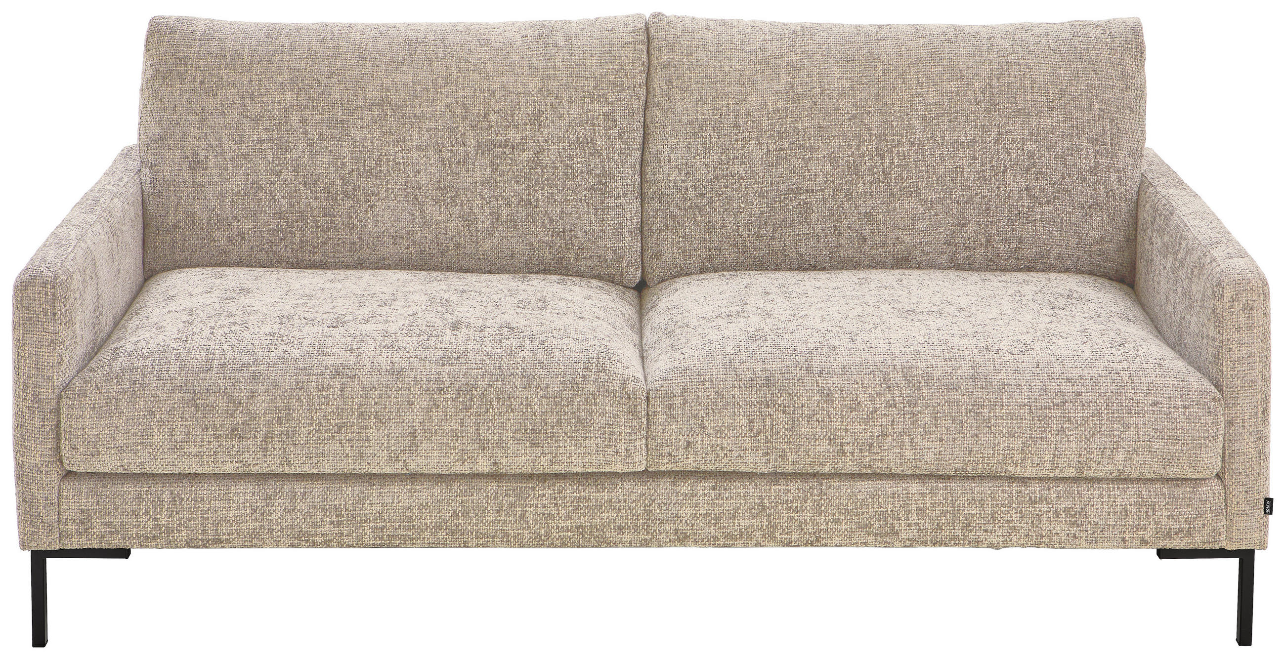 3-SITZER-SOFA Webstoff Greige  - Greige/Schwarz, KONVENTIONELL, Textil/Metall (196/78/90cm) - Hom`in