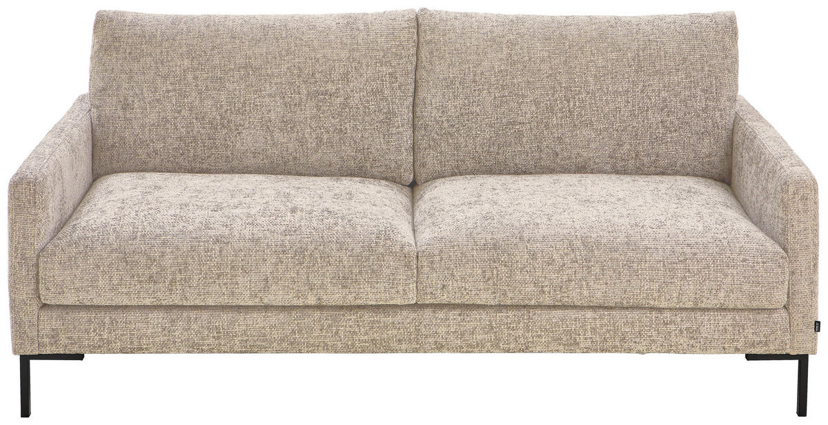 3-SITZER-SOFA in Webstoff Greige  - Greige/Schwarz, Konventionell, Textil/Metall (196/78/90cm) - MID.YOU