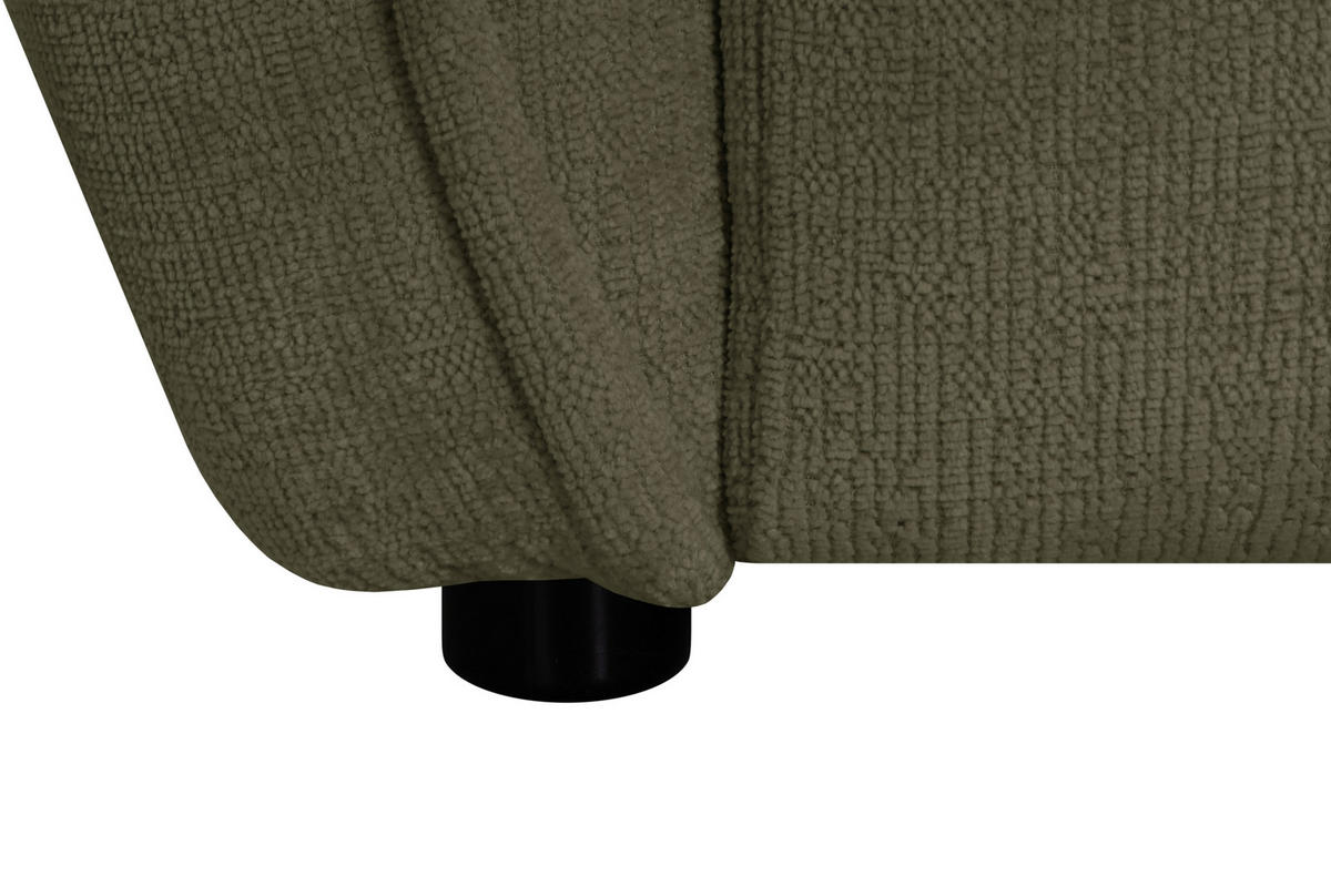 ECKSOFA LIVOLI in Chenille Grün  260/218 cm  - Schwarz/Grün, Design, Textil (260/218cm) - MID.YOU