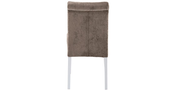 STUHL Chenille Taupe Buche massiv  - Taupe/Weiß, KONVENTIONELL, Holz/Textil (46,5/91/65cm) - Cantus
