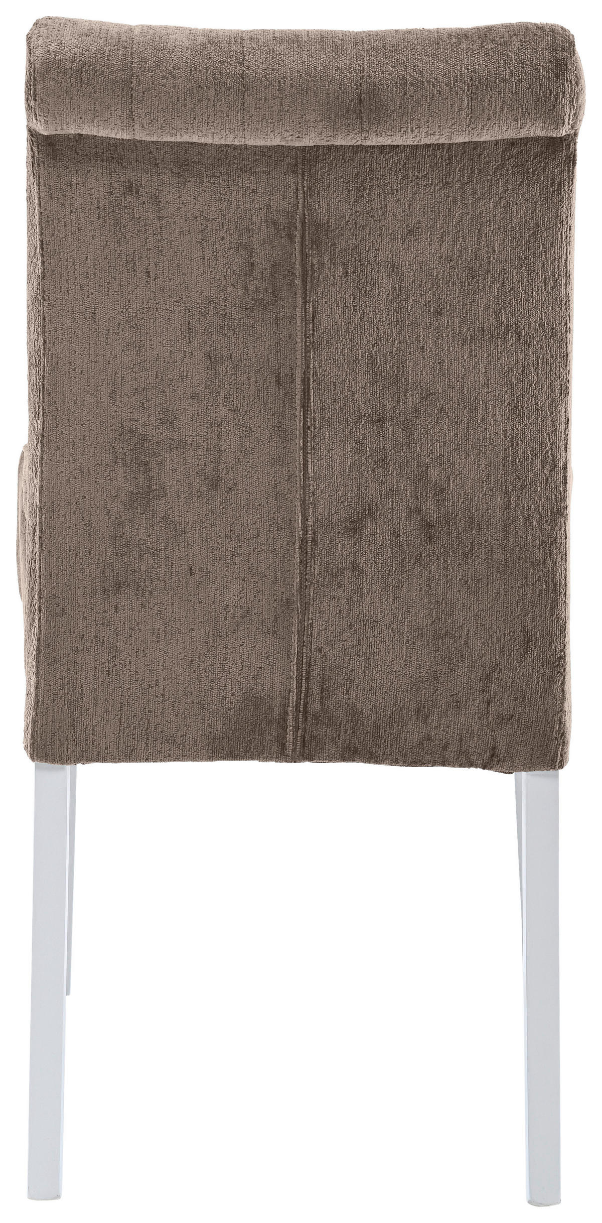 STUHL Chenille Taupe Buche massiv  - Taupe/Weiß, KONVENTIONELL, Holz/Textil (46,5/91/65cm) - Cantus