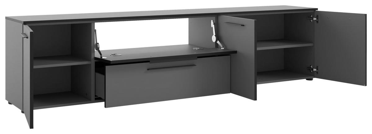 LOWBOARD  in 225/55/40 cm  - Dunkelgrau/Schwarz, MODERN, Holzwerkstoff/Kunststoff (225/55/40cm)