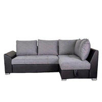 SEDEŽNA GARNITURA, tkanina siva, črna  - siva/črna, Design, tekstil/leseni material (240/150cm)