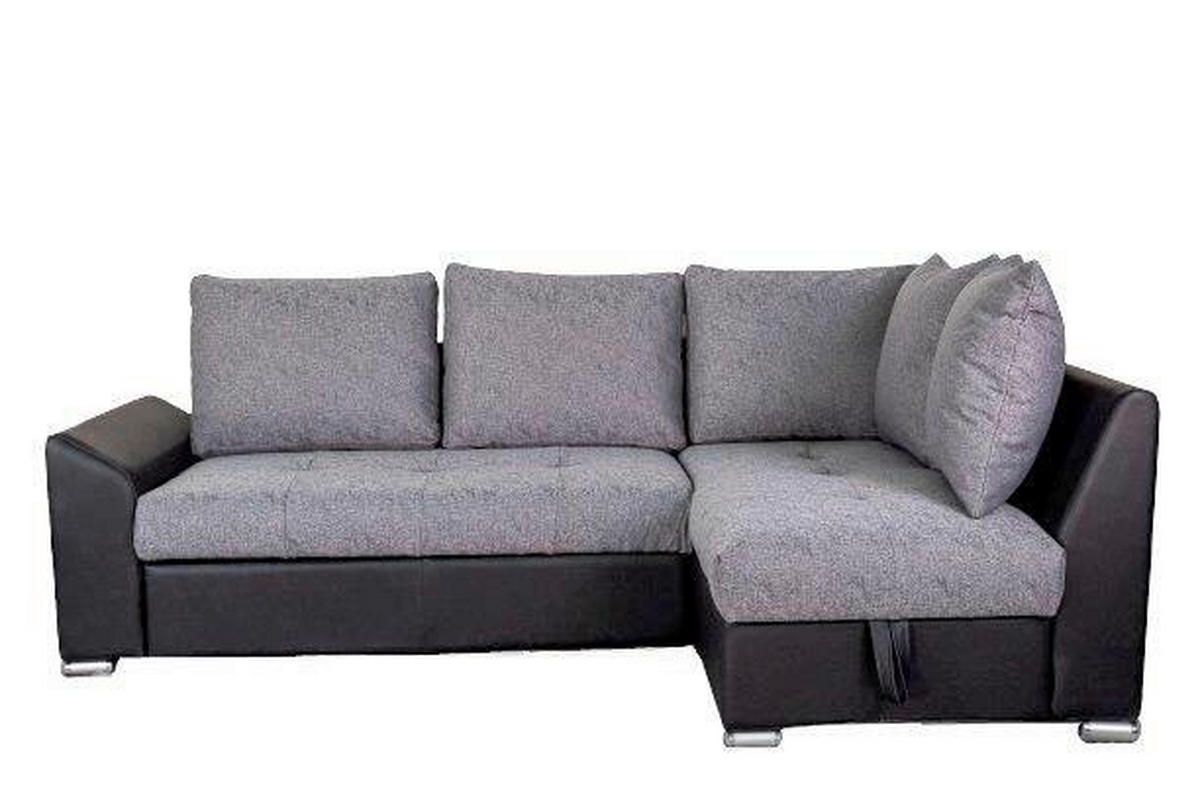 SEDEŽNA GARNITURA, tkanina siva, črna  - siva/črna, Design, tekstil/leseni material (240/150cm)