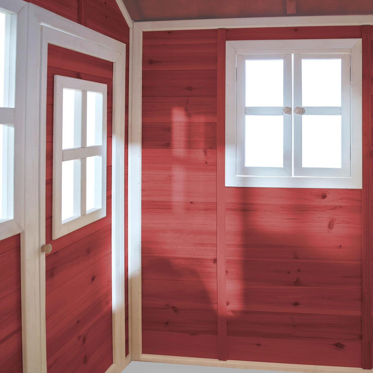 LEKHUS SPIELHAUS EXIT LOFT 100  - röd, Klassisk, trä (149/135/159cm) - EXIT Toys