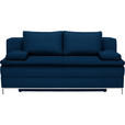 BOXSPRINGSOFA Centa in Webstoff Dunkelblau  - Chromfarben/Dunkelblau, Design, Textil/Metall (200/93/107cm) - Novel