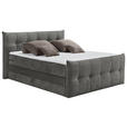 BOXSPRINGBETT 180/200 cm  in Anthrazit  - Anthrazit/Schwarz, KONVENTIONELL, Kunststoff/Textil (180/200cm) - Esposa