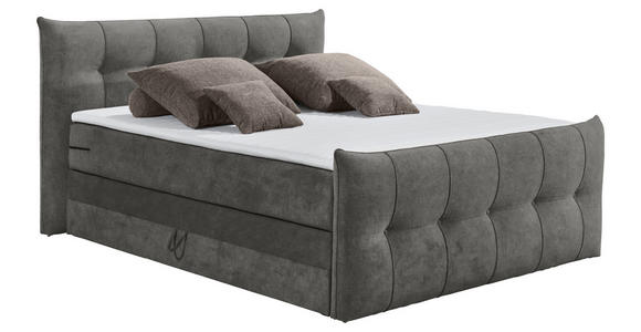 BOXSPRINGBETT 180/200 cm  in Anthrazit  - Anthrazit/Schwarz, KONVENTIONELL, Kunststoff/Textil (180/200cm) - Esposa