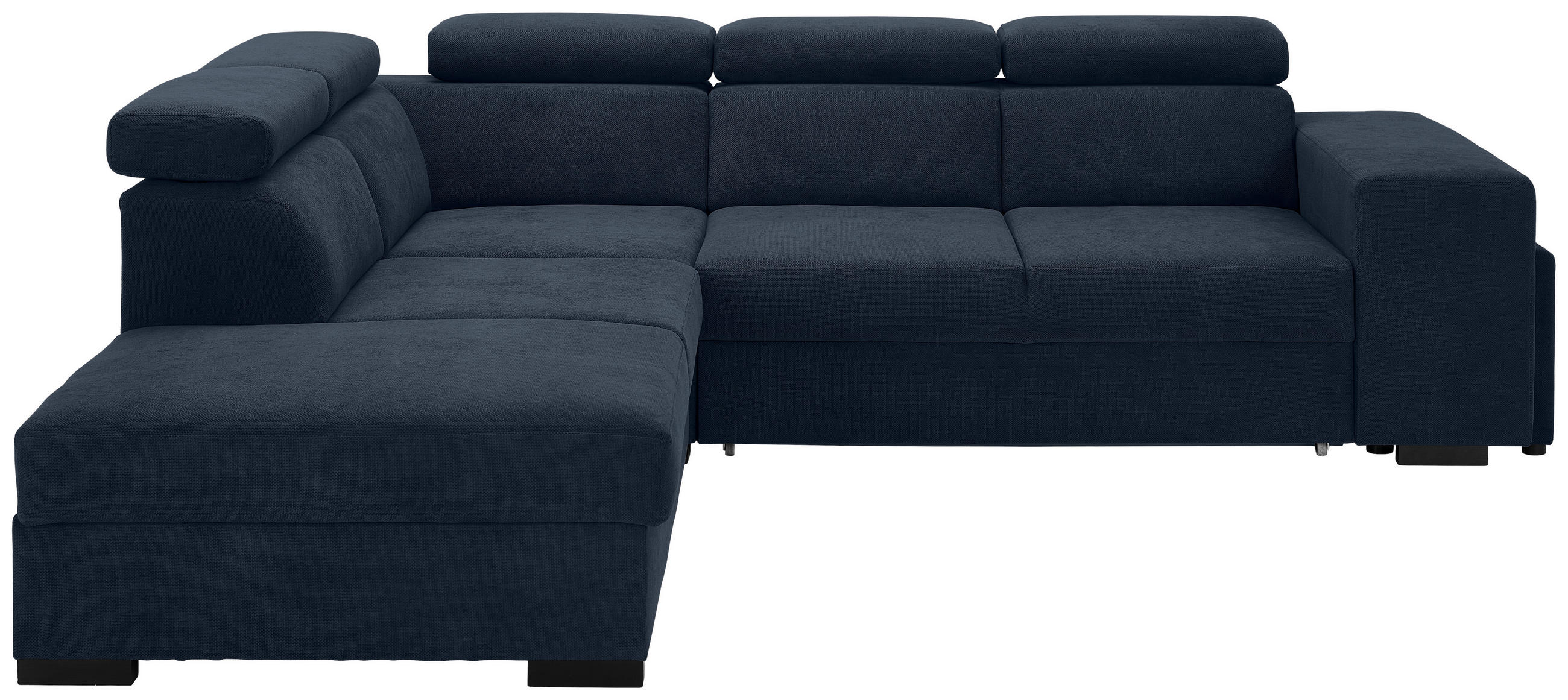 ECKSOFA Dunkelblau Webstoff  - Schwarz/Dunkelblau, KONVENTIONELL, Holz/Textil (244/283cm) - Carryhome