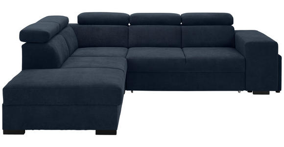 ECKSOFA  in Webstoff Dunkelblau  - Schwarz/Dunkelblau, KONVENTIONELL, Holz/Textil (244/283cm) - Carryhome
