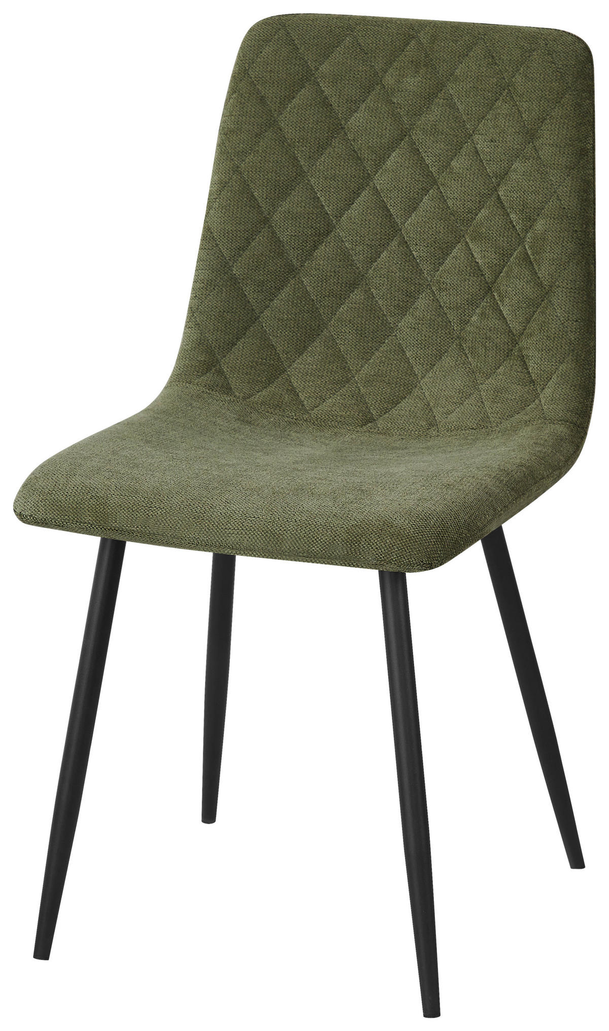 STUHL   Webstoff  - Schwarz/Olivgrün, Design, Textil/Metall (45/87/55cm) - Ti'me