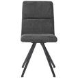STUHL Webstoff Schwarz, Dunkelgrau  - Dunkelgrau/Schwarz, Design, Textil/Metall (45/91/61cm) - Novel