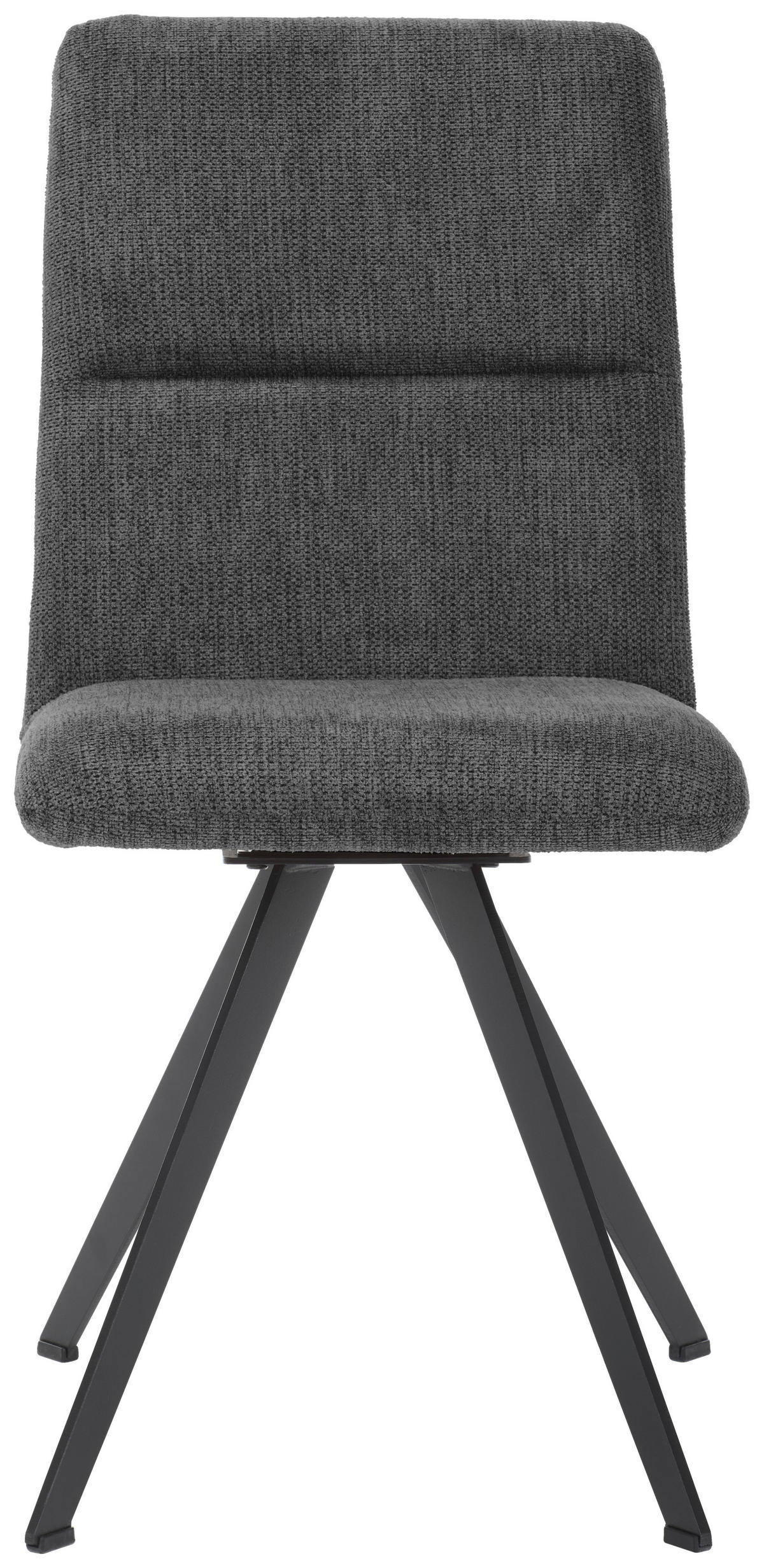 STUHL Webstoff Schwarz, Dunkelgrau  - Dunkelgrau/Schwarz, Design, Textil/Metall (45/91/61cm) - Novel
