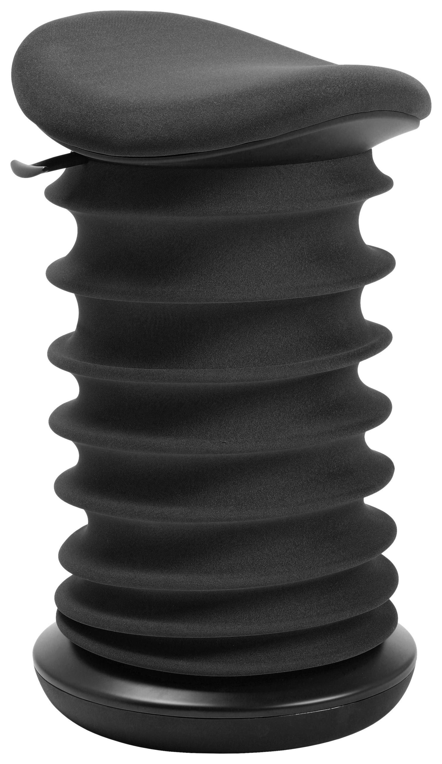 BÜROHOCKER Schwarz, Schieferfarben  - Schieferfarben/Schwarz, Design, Kunststoff/Textil (37,5/53-64/36cm) - Topstar