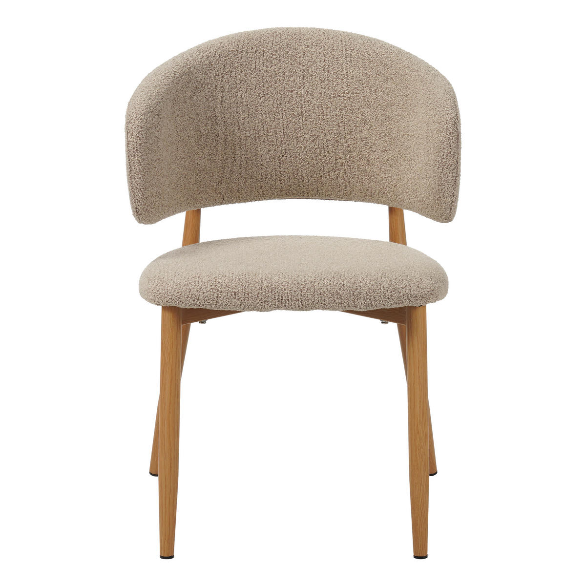 STUHL-SET 2 Stück  in Stahl Bouclé  - Sandfarben, MODERN, Textil/Metall (54/79/54cm) - Livetastic