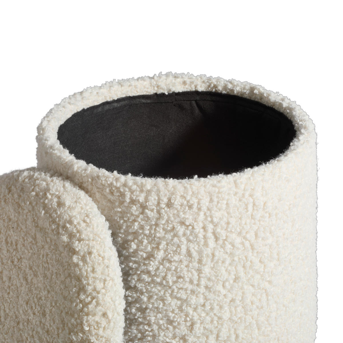 TABURET, textil, kompozitní dřevo, 38/42/38 cm - bílá/krémová, Design, kompozitní dřevo/textil (38/42/38cm) - MID.YOU
