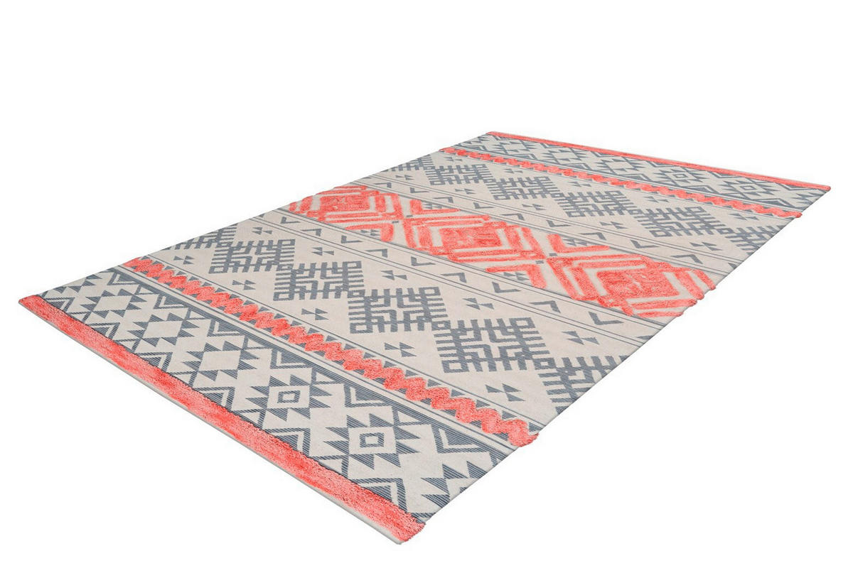 FLACHWEBETEPPICH 160/230 cm Koralle, Grau  - Koralle/Grau, Design, Textil (160/230cm) - Novel