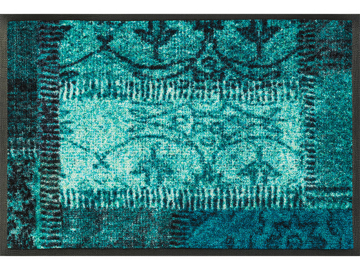 DVEŘNÍ ROHOŽKA, 40/60 cm, tyrkysová, antracitová - antracitová/tyrkysová, Konvenční, textil/plast (40/60cm) - Esposa