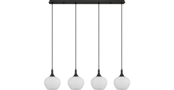 HÄNGELEUCHTE 100/18/120 cm - Schwarz/Weiß, Basics, Glas/Metall (100/18/120cm) - Novel