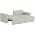 ECKSOFA Hellgrau Feincord  - Hellgrau/Schwarz, KONVENTIONELL, Kunststoff/Textil (242/151cm) - Carryhome