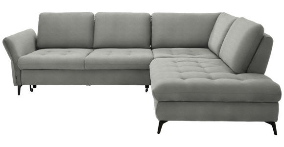 ECKSOFA Hellgrau Chenille  - Hellgrau/Schwarz, Natur, Textil/Metall (288/233cm) - Valnatura