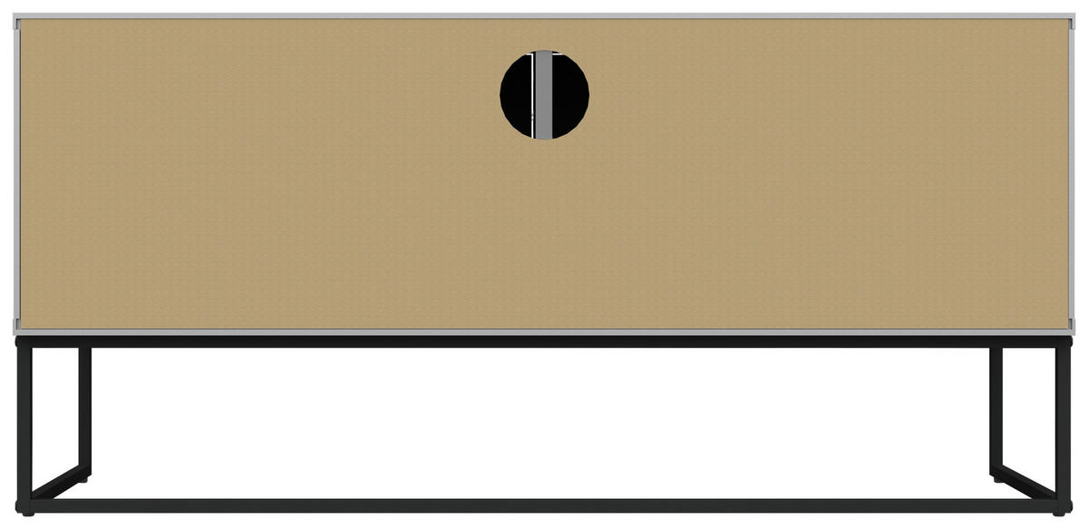 NÍZKÁ KOMODA, bílá, 118/57/43 cm - bílá/černá, Design, kov/kompozitní dřevo (118/57/43cm)