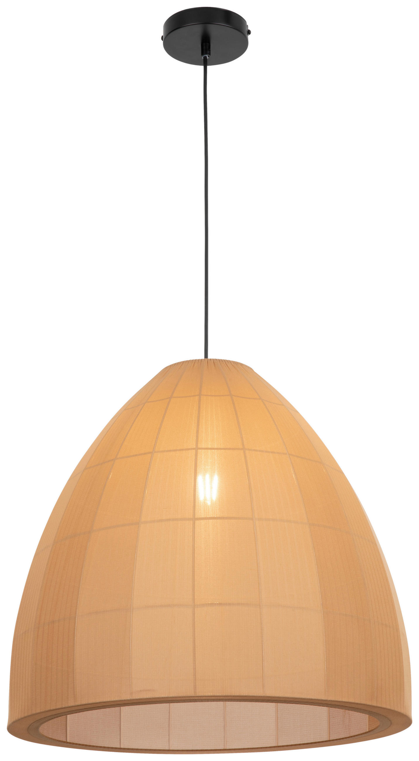 HÄNGELEUCHTE 48/120 cm  - Braun, Design, Textil/Metall (48/120cm) - Collet's Monde