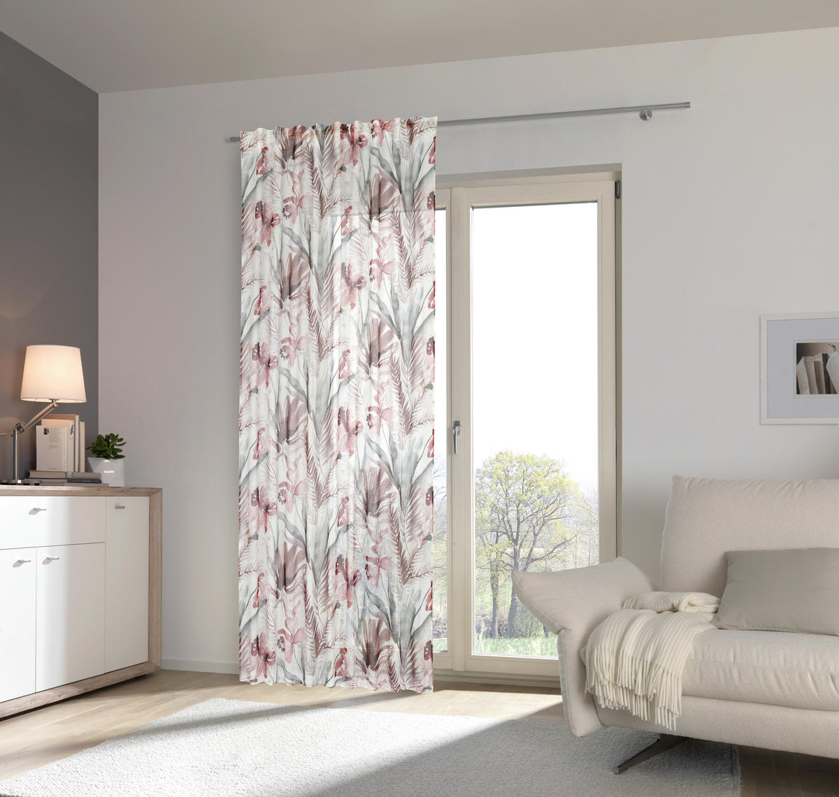 FERTIGVORHANG halbtransparent  - Aubergine, Konventionell, Textil (140/245cm) - Esposa