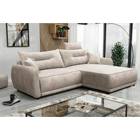ECKSOFA FRESH Beige Struktur  - Beige/Schwarz, Design, Kunststoff/Textil (264/195cm) - MID.YOU