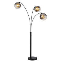 STEHLEUCHTE - Schwarz, Design, Glas/Metall (105/160/200cm) - Globo