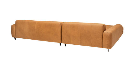 ECKSOFA  in Echtleder Hellbraun  225/355 cm  - Hellbraun/Anthrazit, Design, Leder/Metall (225/355cm) - Johann Jakob