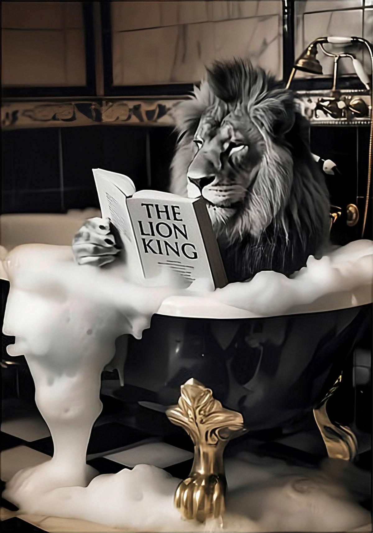 Tablou Pe Sticlă 80/120 cm  - alb/auriu, Basics, plastic/sticlă (80/120cm) - Monee