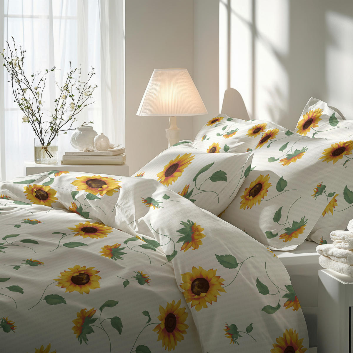 BETTWÄSCHE 4-teilig Seersucker 140/200 cm  - Gelb, Design, Textil (140/200cm) - Florella