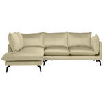 ECKSOFA in Samt Beige  - Beige/Schwarz, Design, Textil/Metall (200/241cm) - Carryhome