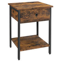 BEISTELLTISCH Braun, Schwarz quadratisch  - Schwarz/Braun, Trend, Holzwerkstoff/Metall (40/55/40cm) - Boxxx