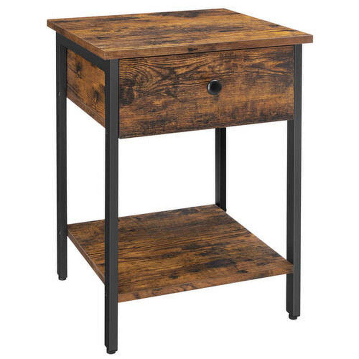 BEISTELLTISCH Braun, Schwarz quadratisch  - Schwarz/Braun, Trend, Holzwerkstoff/Metall (40/55/40cm) - Boxxx