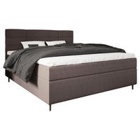 BOXBETT 160/200 cm,  in Dunkelbraun, Matratze, Lattenrost, Bettkasten, Topper, H2 = mittel  - Birkefarben/Dunkelbraun, KONVENTIONELL, Holz/Textil (160/200cm) - Boxxx